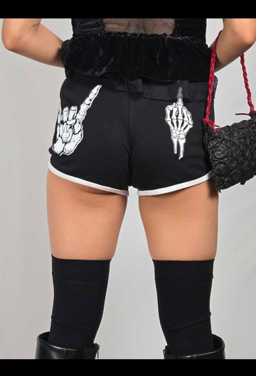 Skull Hands Fitted Athletic Shorts