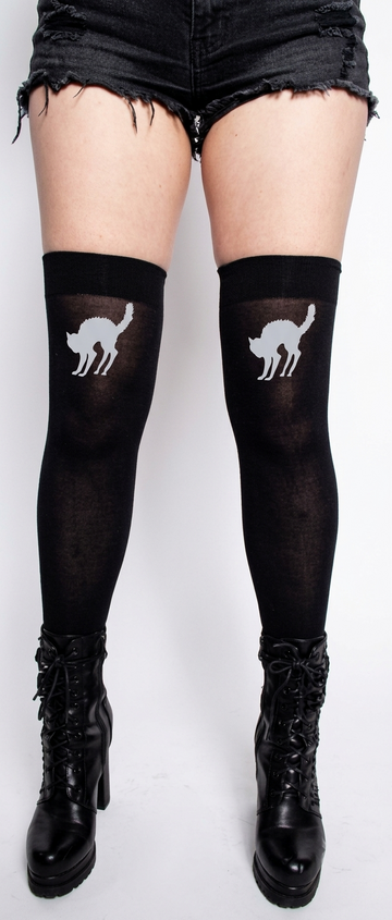 Arched Kitty Thigh High Stockings