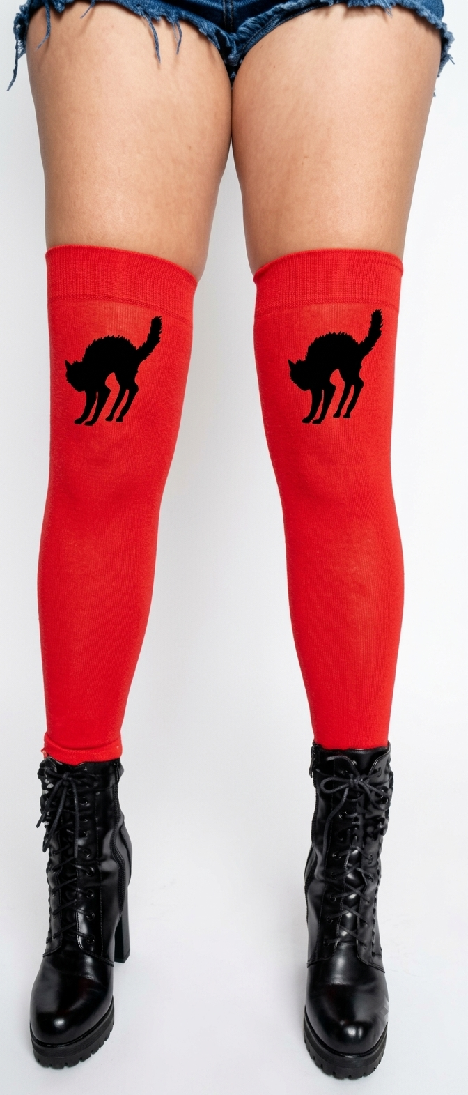 Arched Kitty Thigh High Stockings