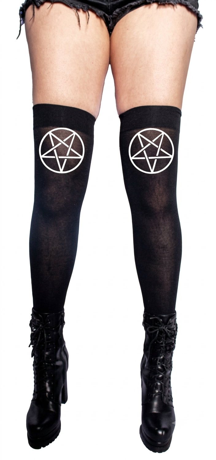 Classic Pentagram Thigh High Stockings