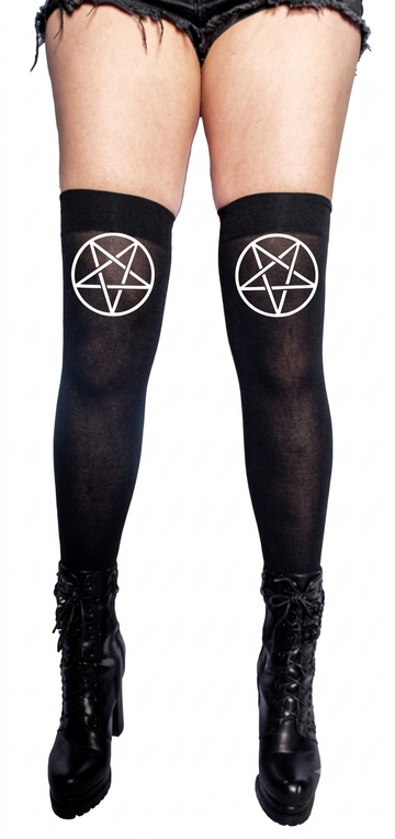 Classic Pentagram Thigh High Stockings