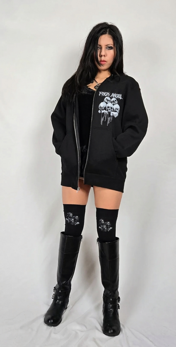 Women Shadow Reaper Skull Hoodie