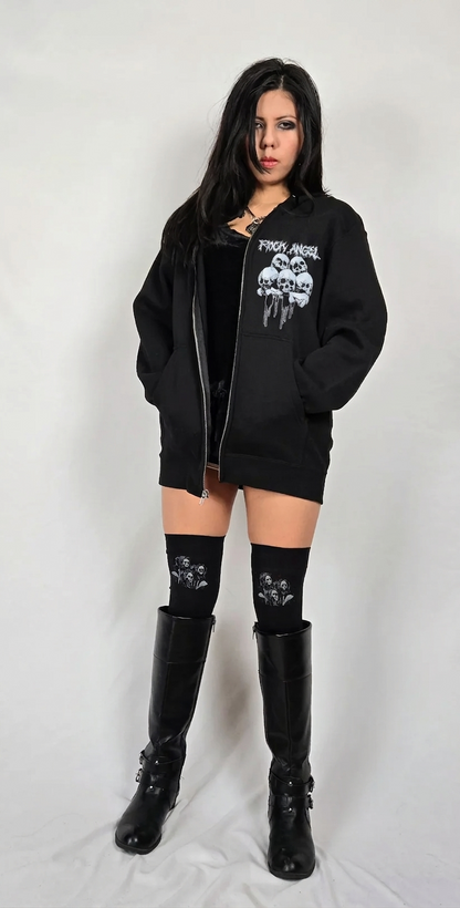 Women Shadow Reaper Skull Hoodie