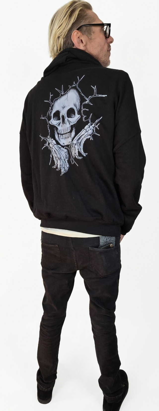 Men Shadow Reaper Skull Hoodie