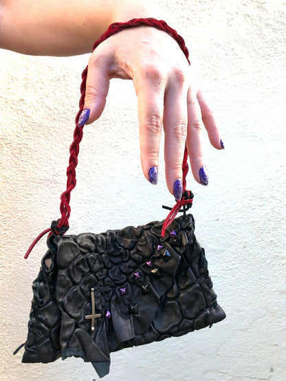 Textured Lambskin Mini Studded Handbag