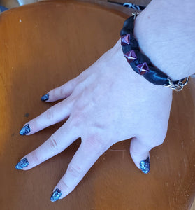 Mini Studded Leather and Chain Bracelet