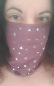 Silver Star Gaiter Style Face Mask