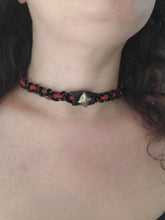 Load image into Gallery viewer, Studded Leather Accented Chain Choker
