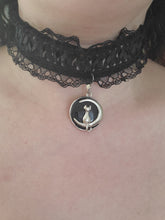 Load image into Gallery viewer, Kitty On The Moon Lace Choker Necklace
