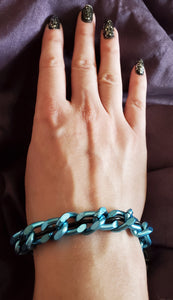 Woven Leather and Chain Bracelet