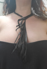 Load image into Gallery viewer, Chain N&#39; Leather Fringed Necklace
