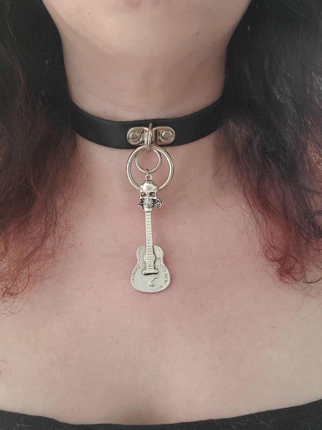 Guitar Leather Buckle Choker Necklace