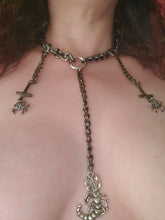 Load image into Gallery viewer, Scorpion and Spider Gunmetal Chain Choker Necklace
