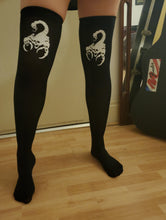 Load image into Gallery viewer, Skull Scorpion Thigh High Stockings
