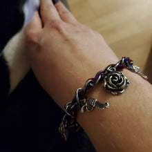 Load image into Gallery viewer, Pistols And Roses Woven Chain Bracelet
