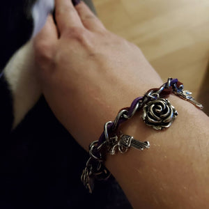 Pistols And Roses Woven Chain Bracelet