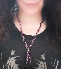 Load image into Gallery viewer, Purple Leather Braided Chain Necklace
