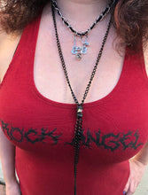 Load image into Gallery viewer, Guitar and Rose Pendant Chain Choker Necklace
