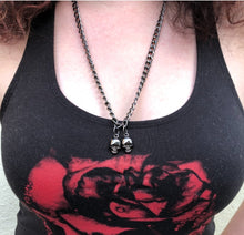 Load image into Gallery viewer, Double Skull Pendant Chain Necklace
