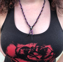 Load image into Gallery viewer, Purple Leather Braided Chain Necklace
