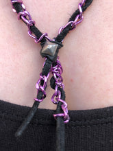 Load image into Gallery viewer, Purple Leather Braided Chain Necklace
