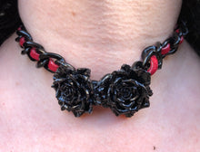 Load image into Gallery viewer, Roses on Chain Choker Necklace
