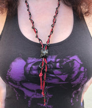 Load image into Gallery viewer, Red Leather Braided Chain Necklace
